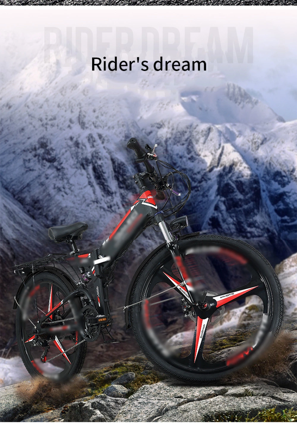 High Quality Ebike26" Folding Air Front Fork Rear Shock Ebike Hydraulic Electric Bicycle Full Suspension Electric Mountain Bike